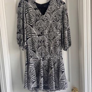 White House Black Market Monochrome Spiral Dress